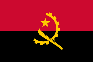 The flag of Republic of Angola
