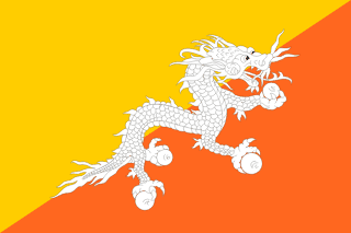The flag of Kingdom of Bhutan