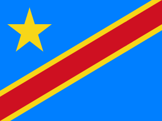 The flag of Democratic Republic of the Congo