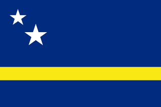 The flag of Country of Curaçao
