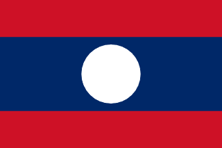 The flag of Lao People's Democratic Republic