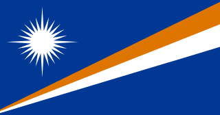 The flag of Republic of the Marshall Islands