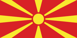 The flag of Republic of North Macedonia