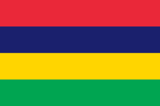 The flag of Republic of Mauritius