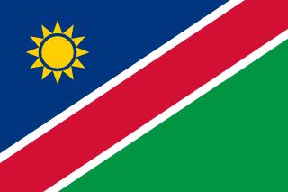 The flag of Republic of Namibia