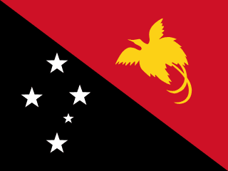 The flag of Independent State of Papua New Guinea