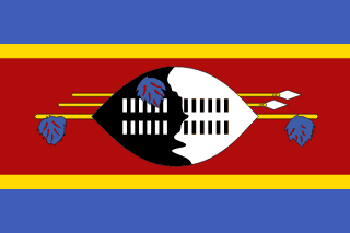 The flag of Kingdom of Eswatini
