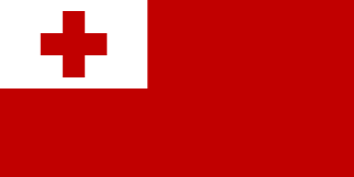 The flag of Kingdom of Tonga