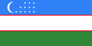The flag of Republic of Uzbekistan