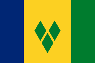 The flag of Saint Vincent and the Grenadines
